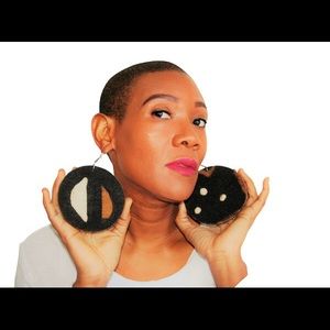 Mud Cloth Fabric Earrings